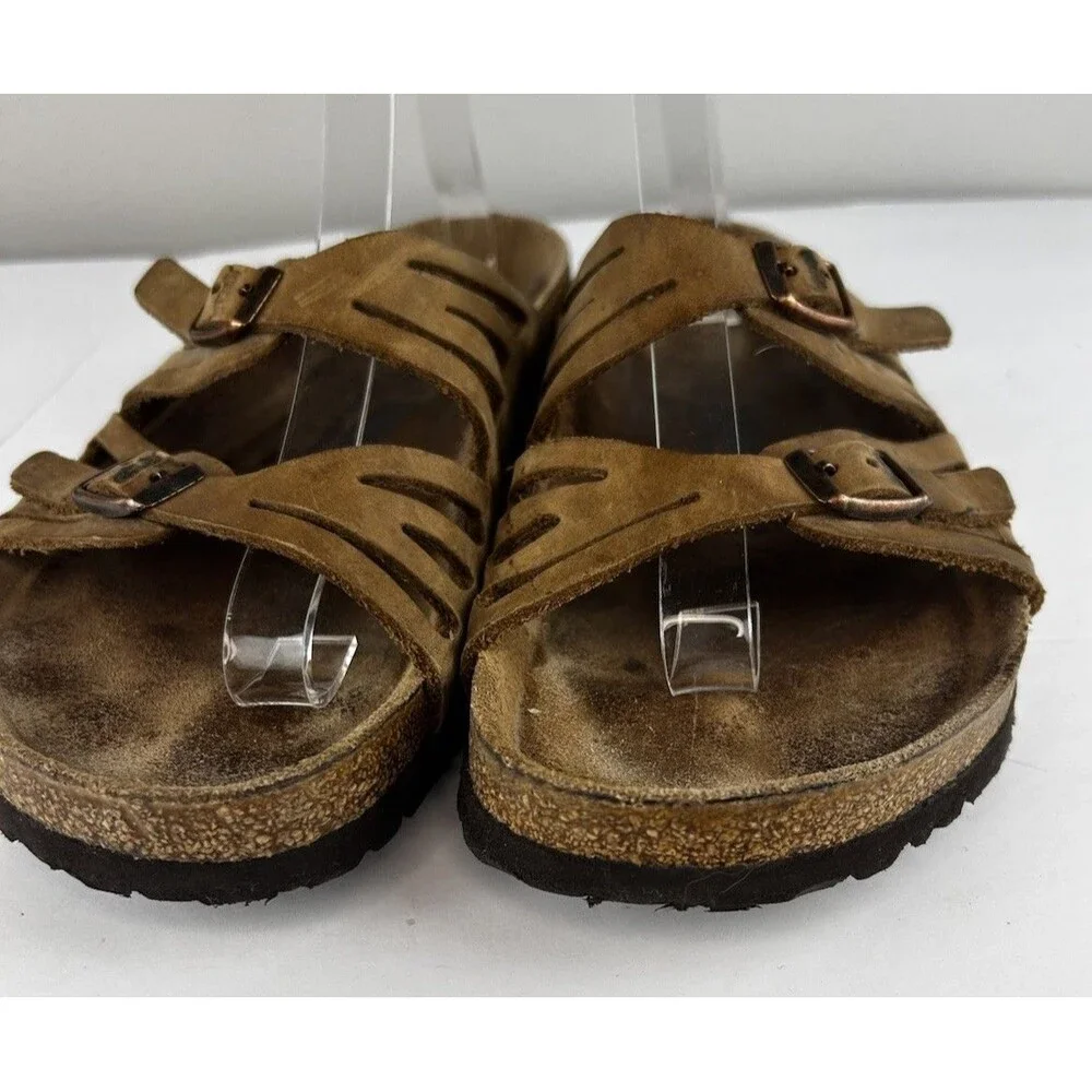Birkenstock Granada Tobacco Brown Oiled Leather Soft Footbed Sandals 39 8 - 8.5